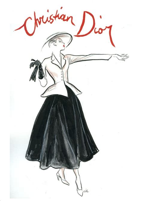 christian dior sketch print|christian dior new look 1950s.